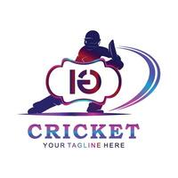 IG Cricket Logo, Vector illustration of cricket sport.