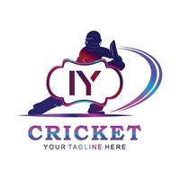 IY Cricket Logo, Vector illustration of cricket sport.