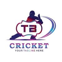 TB Cricket Logo, Vector illustration of cricket sport.