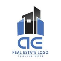 ae real inmuebles logo diseño vector