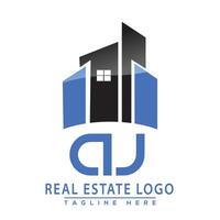 aj real inmuebles logo diseño vector