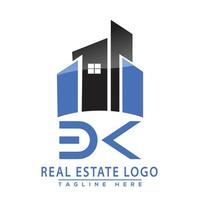 bk real inmuebles logo diseño vector