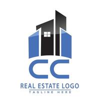 cc real inmuebles logo diseño vector