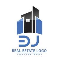 bj real inmuebles logo diseño vector