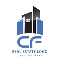 cf real inmuebles logo diseño vector