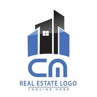 cm real inmuebles logo diseño vector