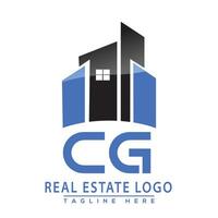 cg real inmuebles logo diseño vector