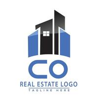 co real inmuebles logo diseño vector