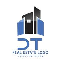 dt real inmuebles logo diseño vector