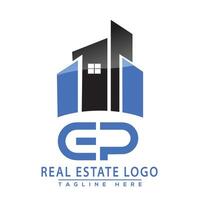 ep real inmuebles logo diseño vector