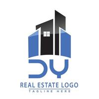 dy real inmuebles logo diseño vector