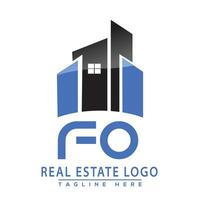 fo real inmuebles logo diseño vector