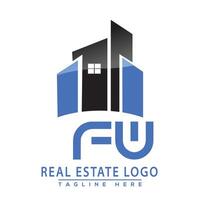fw real inmuebles logo diseño vector