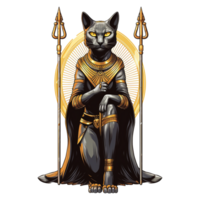 ai gegenereerd oude Egyptische godin bastet geïsoleerd Aan transparant achtergrond PNG