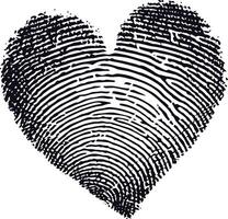 AI generated Silhouette couple finger print make love heart shape black color only vector