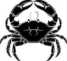 AI generated Silhouette crab full body black color only vector