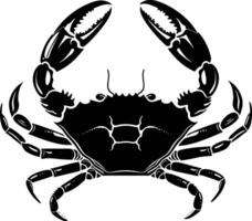 AI generated Silhouette crab full body black color only vector