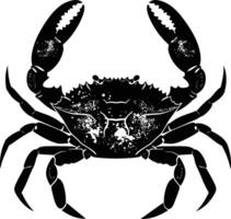 AI generated Silhouette crab full body black color only vector