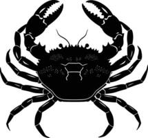 AI generated Silhouette crab full body black color only vector