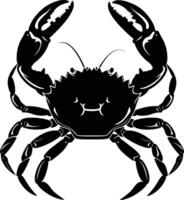 AI generated Silhouette crab full body black color only vector