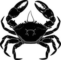 AI generated Silhouette crab full body black color only vector