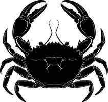 AI generated Silhouette crab full body black color only vector