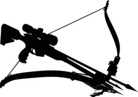 AI generated Silhouette crossbow black color only vector