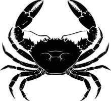 AI generated Silhouette crab full body black color only vector