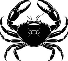 AI generated Silhouette crab full body black color only vector