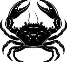 AI generated Silhouette crab full body black color only vector