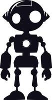 AI generated Silhouette cute robot black color only full body vector