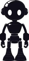 AI generated Silhouette cute robot black color only full body vector