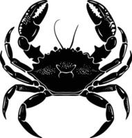 AI generated Silhouette crab full body black color only vector