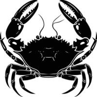 AI generated Silhouette crab full body black color only vector