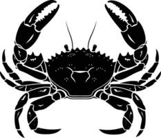 AI generated Silhouette crab full body black color only vector