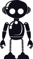 AI generated Silhouette cute robot black color only full body vector