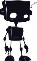 AI generated Silhouette cute robot black color only full body vector