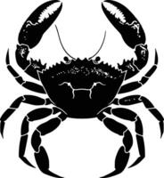 AI generated Silhouette crab full body black color only vector