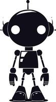 AI generated Silhouette cute robot black color only full body vector