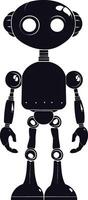 AI generated Silhouette cute robot black color only full body vector