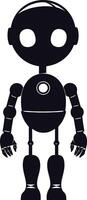 AI generated Silhouette cute robot black color only full body vector