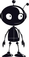 AI generated Silhouette cute robot black color only full body vector