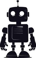 AI generated Silhouette cute robot black color only full body vector