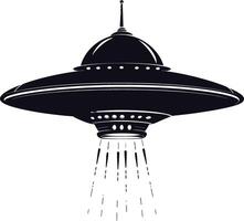 AI generated Silhouette flaying UFO black color only vector