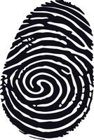 AI generated Silhouette finger print black color only full vector