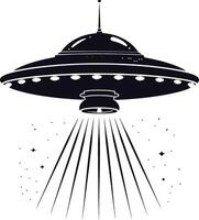 AI generated Silhouette flaying UFO black color only vector