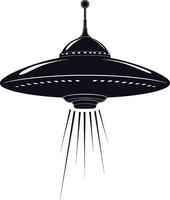 AI generated Silhouette flaying UFO black color only vector