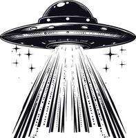 AI generated Silhouette flaying UFO black color only vector