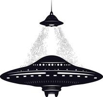 AI generated Silhouette flaying UFO black color only vector