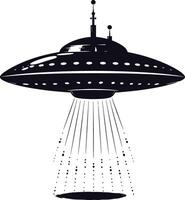 AI generated Silhouette flaying UFO black color only vector